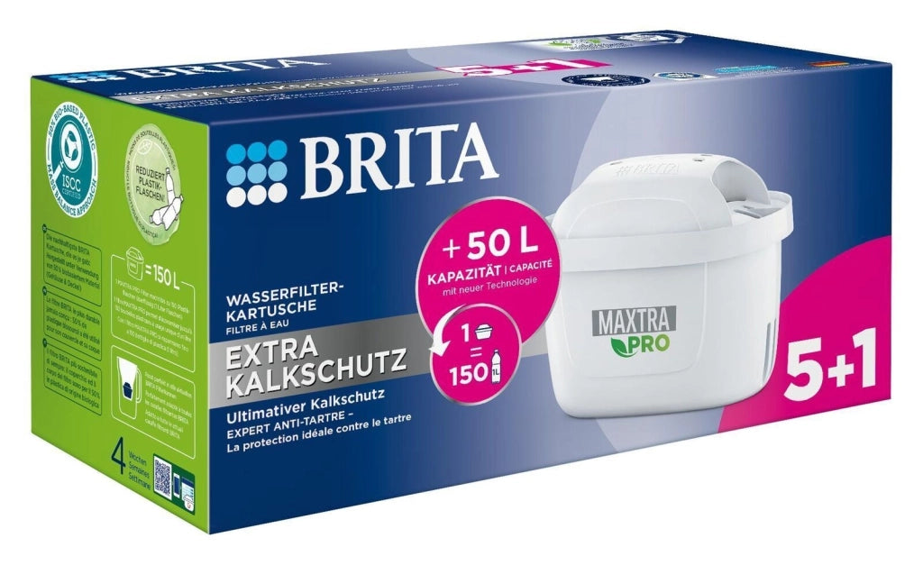 BRITA 1050844 MAXTRA PRO Extra Cartuccia Filtro Anticalcare Capacita' 150 l Compatibilita' Tutti Filtri da Tavolo Brita colore Bianco