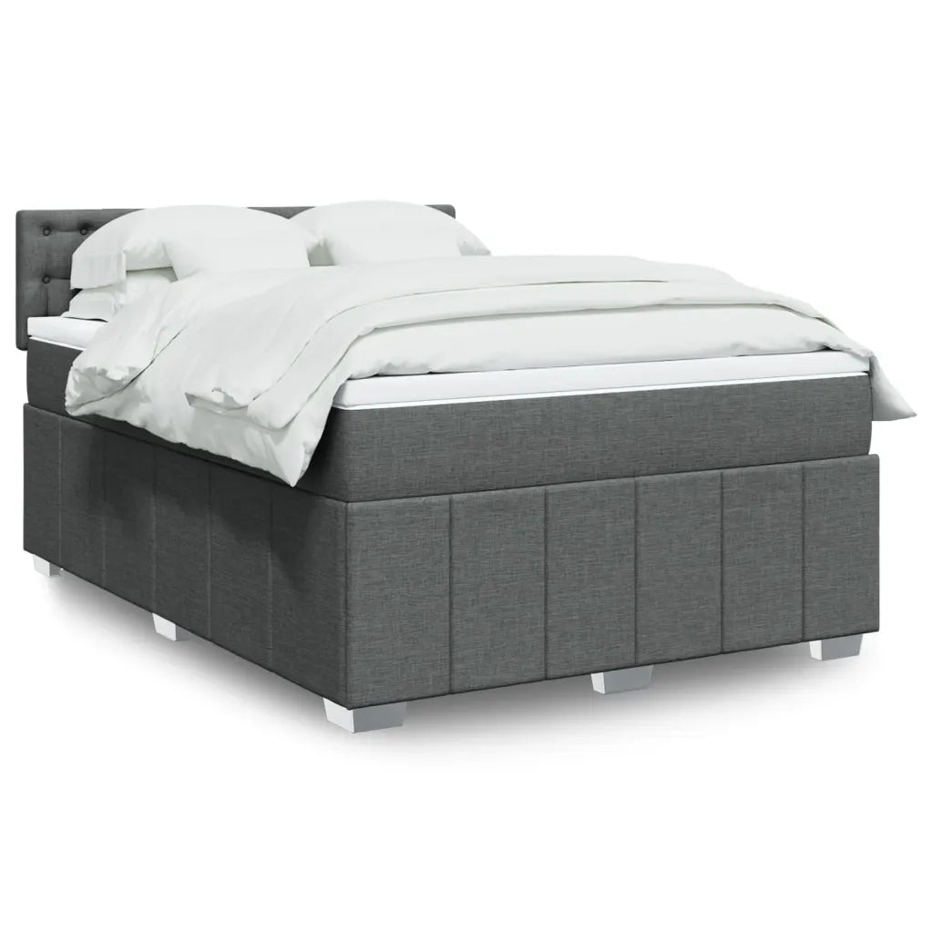 Giroletto a Molle con Materasso Grigio Scuro 160x200 cm Tessuto 3289434