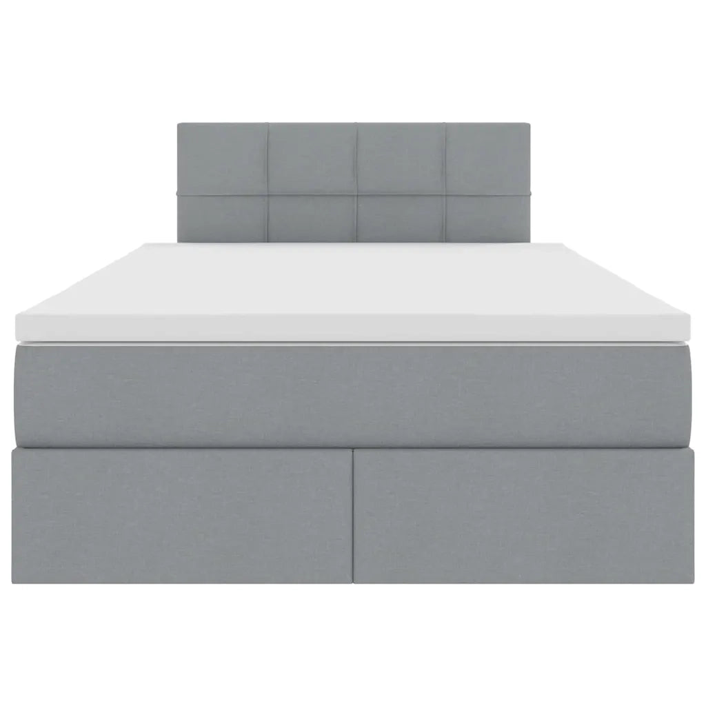 Letto con contenitore LED e materasso Grigio Chiaro