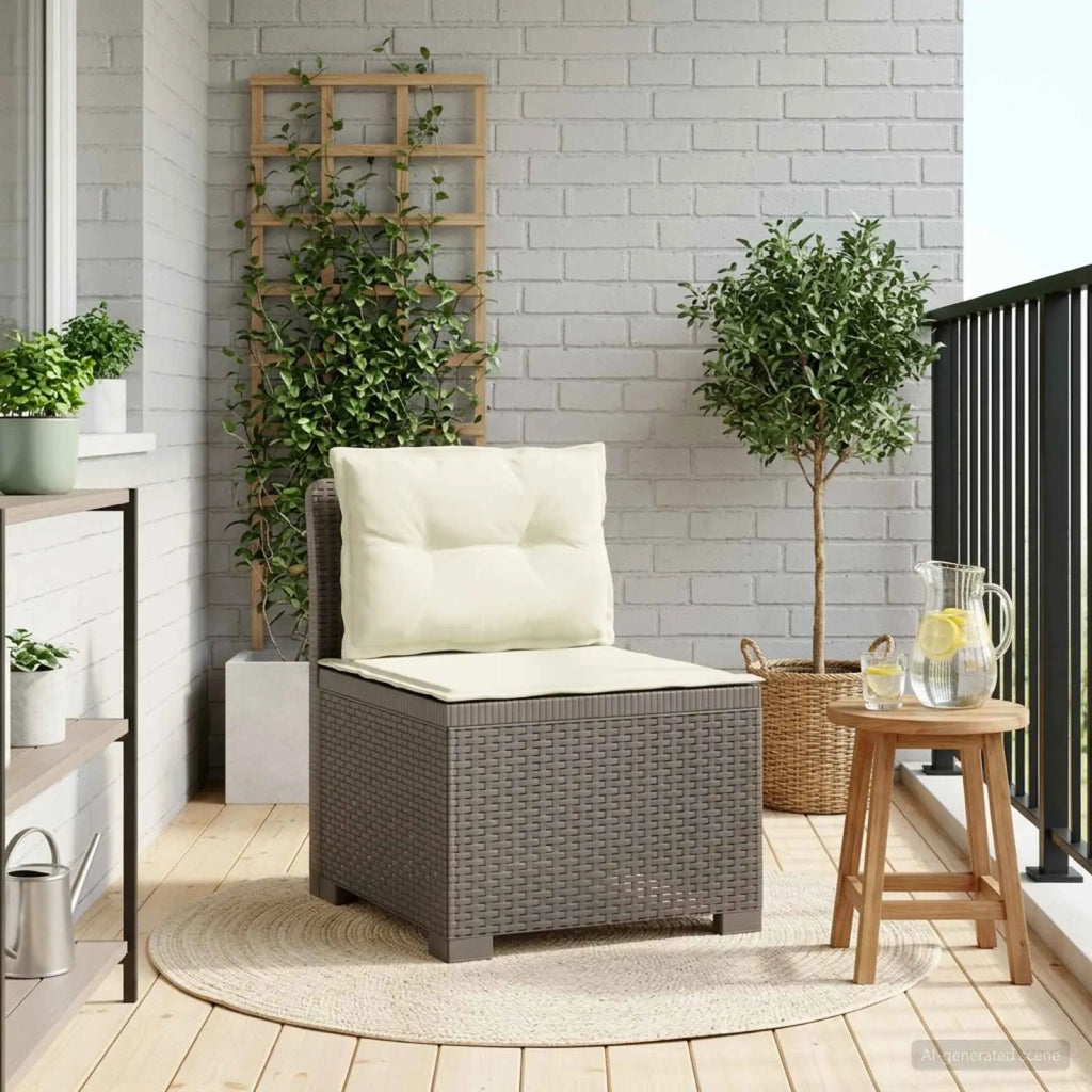 Divano da Giardino a 1 Posto con Cuscini Aspetto Rattan PP 8011808