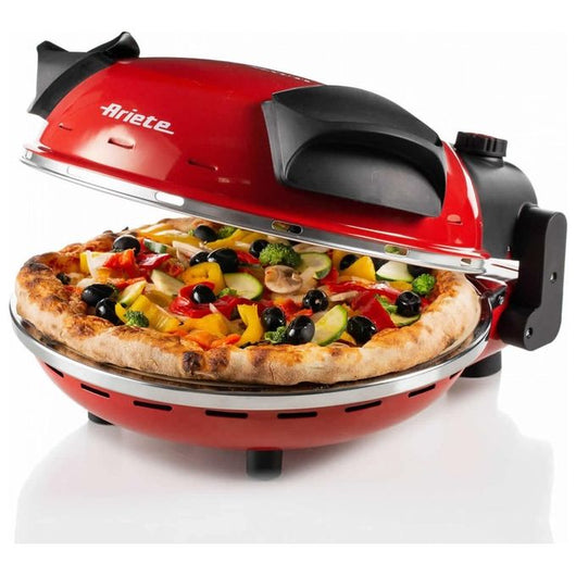 Ariete 909 Forno Pizza - Pizza in 4 minuti - Piastra in pietra refrattaria con trattamento antiaderente - Temperatura max 400° - 1200 Watt - Timer 30’