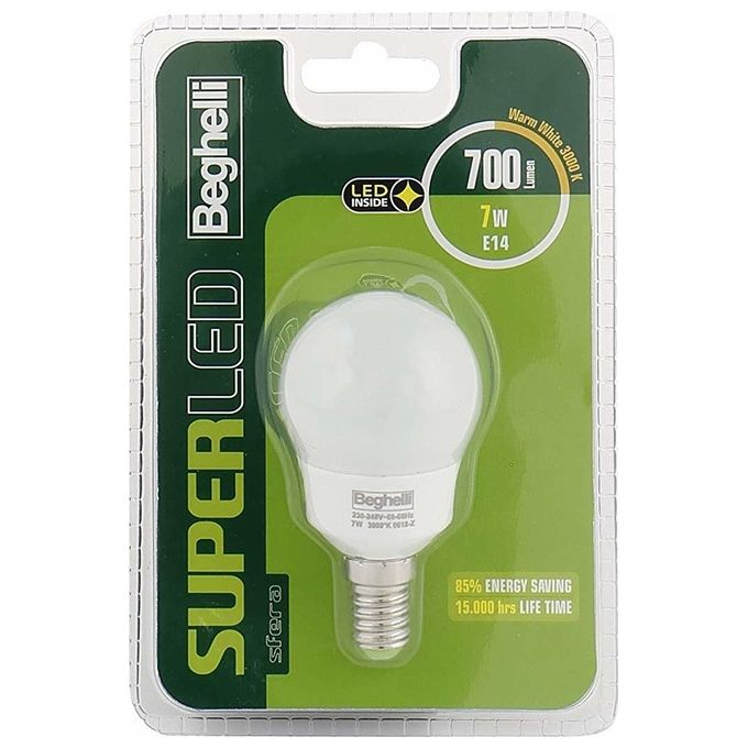 Beghelli 56892BL Lampadina a risparmio energetico Bianco caldo 3000 K 7 W E14 F
