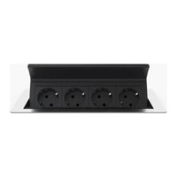 EVOline FlipTop Push M prolunghe e multiple 3 m 4 presa(e) AC Interno Nero, Acciaio inossidabile