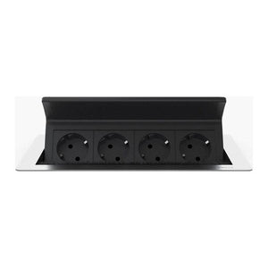 EVOline FlipTop Push M prolunghe e multiple 3 m 4 presa(e) AC Interno Nero, Acciaio inossidabile