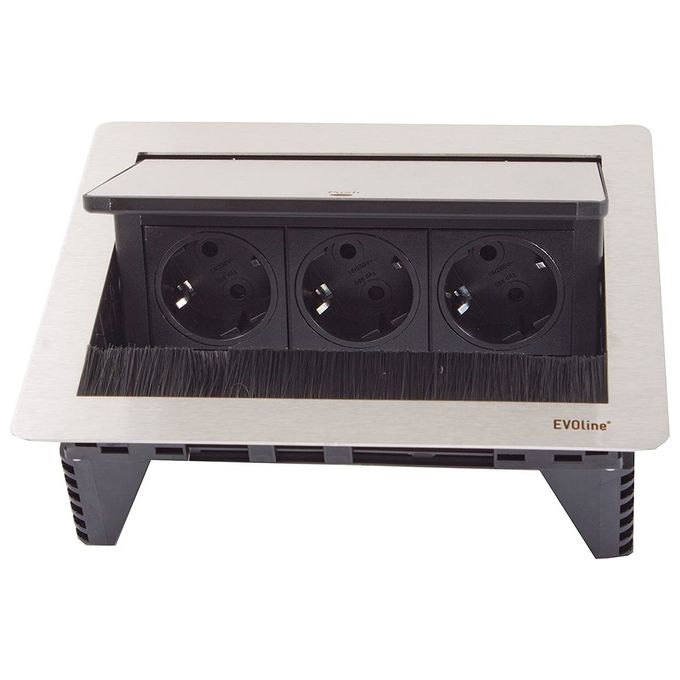 EVOline 159370024900 prolunghe e multiple 3 m 3 presa(e) AC Interno Nero, Grigio