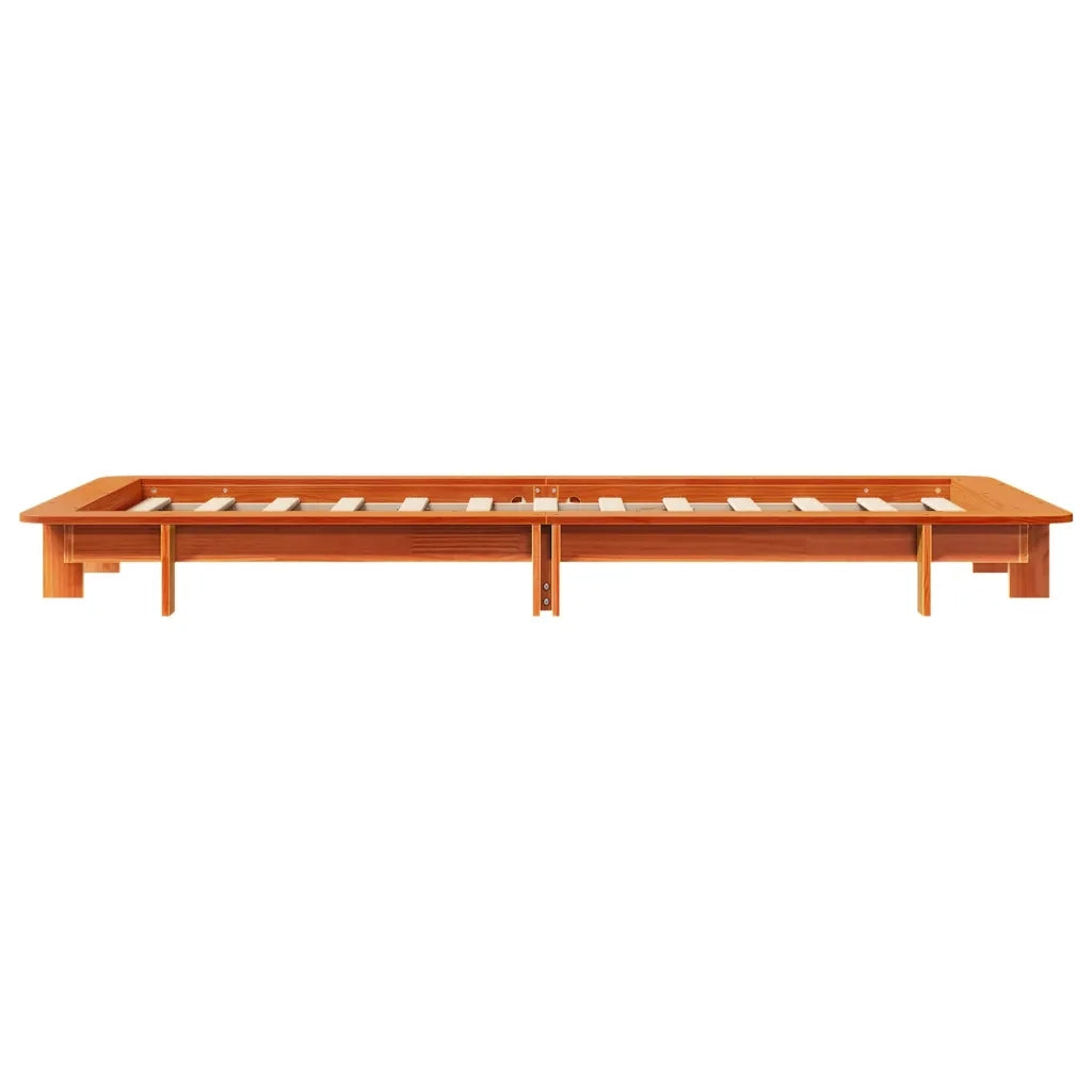 Letto senza Materasso Marrone Cera 100x200 cm in Legno di Pino