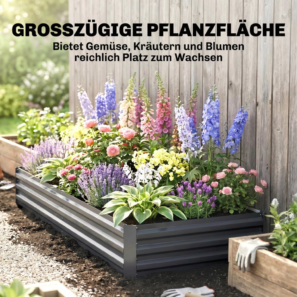 Vaso Rialzato in Acciaio per Giardino ¨C Zephmum ¨C Grigio 95x90.5x29.8 cm