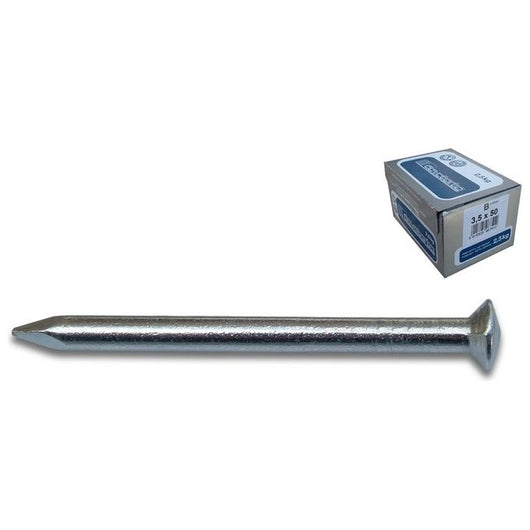 Chiodo Acciaio Testa Bombata Zincato 3,5X50