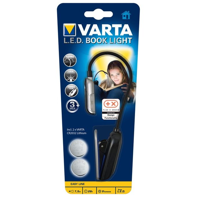 Varta 16618101421 Torcia elettrica con clip Nero, Argento LED