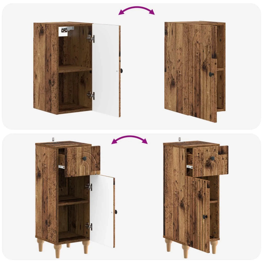 Set di armadietti da bagno in 3 pezzi ALKMAAR Legno antico 3417754