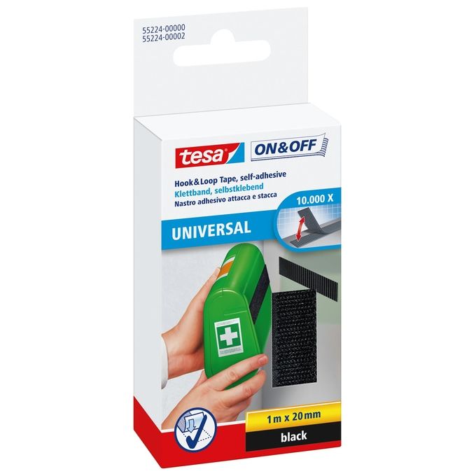 TESA 55224-00000-02 Velcro Nero 1 pz