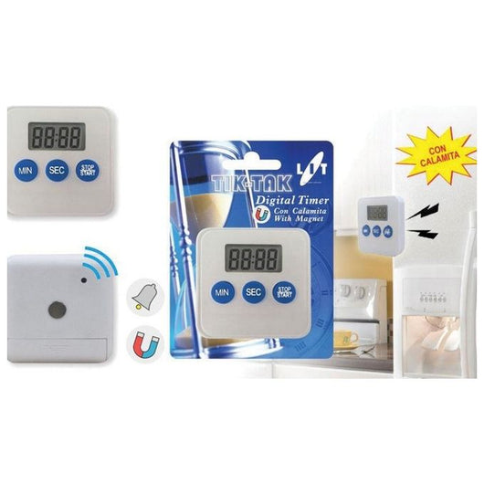 Timer contaminuti digitale con calamita bianco