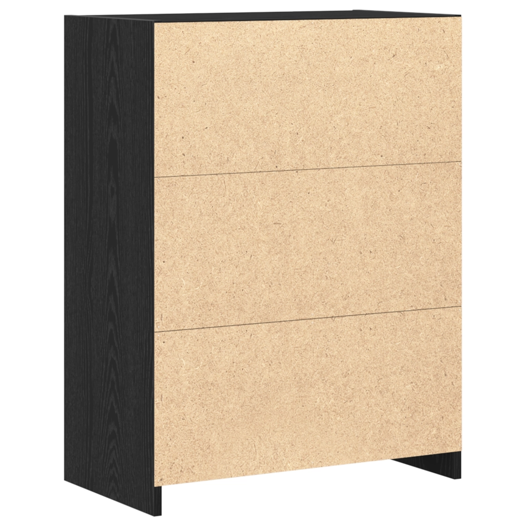 Mobile da Bagno  Nero Rovere 60x33x80 cm Legno Ingegnerizzato
