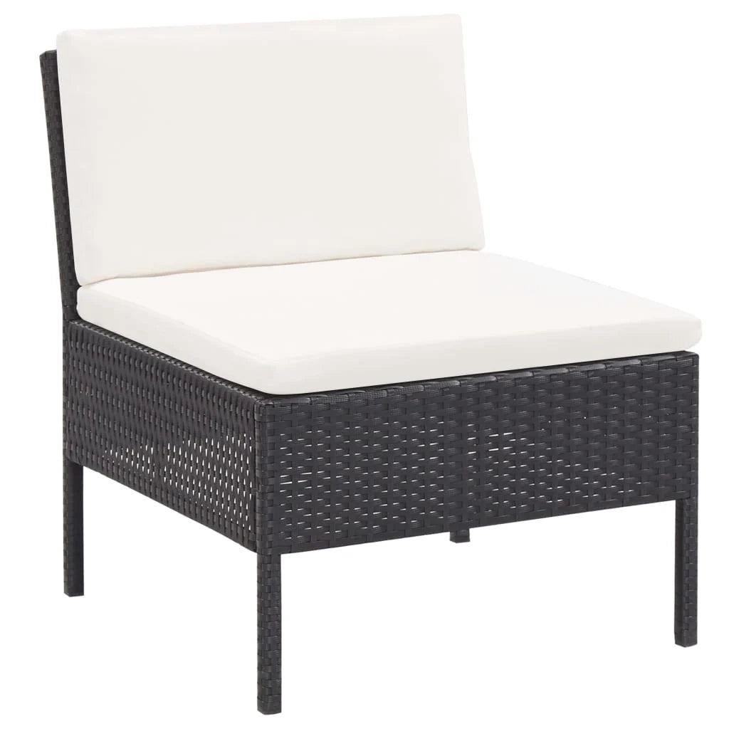 Set di mobili da giardino 6 pz con cuscini in poly rattan nero 02_0016915
