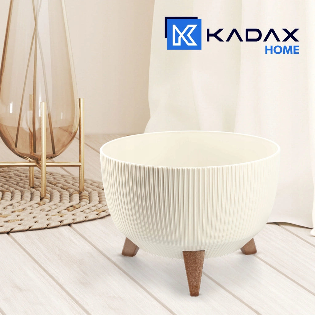 Vaso da giardino KADAX con gambe per fiori, grande ciotola rotonda da 33 cm