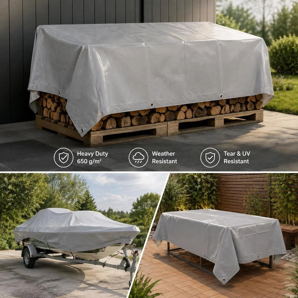 Tarpaulin 650 G/square Meter 3x5 M Grey