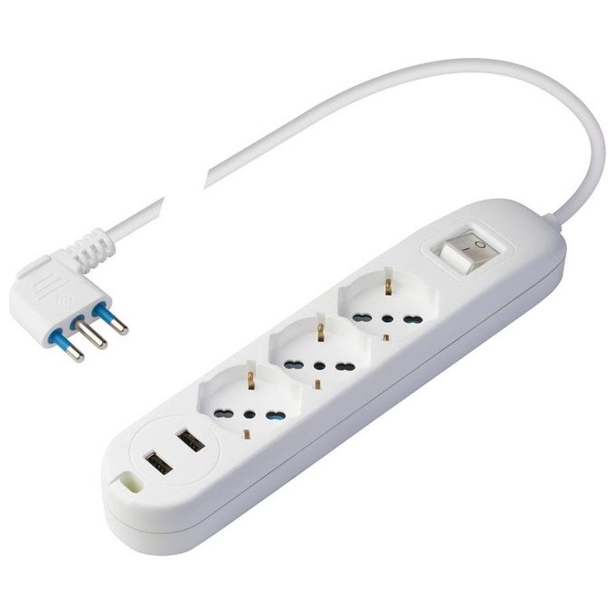 Poly Pool PP2526 prolunghe e multiple 1,5 m 3 presa(e) AC Interno Bianco