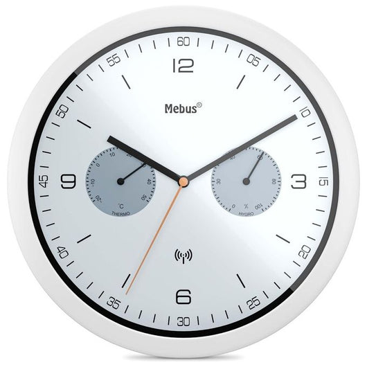 Mebus 52826 orologio da parete e da tavolo Rotondo Nero, Grigio, Bianco