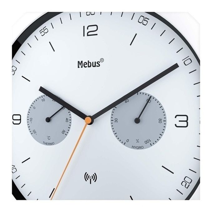 Mebus 52826 orologio da parete e da tavolo Rotondo Nero, Grigio, Bianco