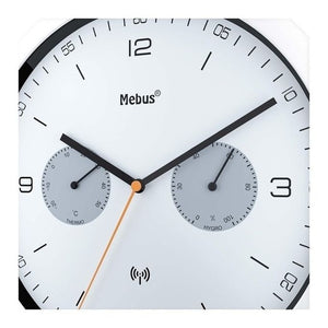 Mebus 52826 orologio da parete e da tavolo Rotondo Nero, Grigio, Bianco