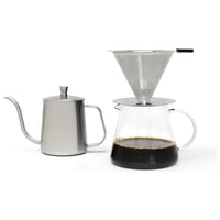 Leopold Vienna LV113012 caffettiera manuale Macchina per caffè a cialde 0,5 L Argento, Trasparente