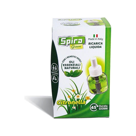 Spira Green Flaconcino Ricambio Insetticida Liquido agli Olii Essenziali per Elettroemanatori Vaporizzatori