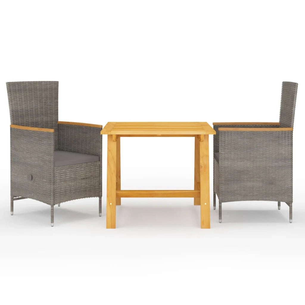 Set da pranzo da giardino per esterni 3 pezzi mobili grigi 02_0013616