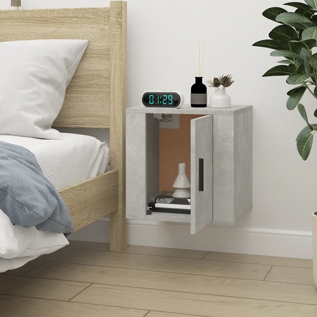 Mobile Porta TV a Parete Grigio Cemento 40x34,5x40 cm 816648