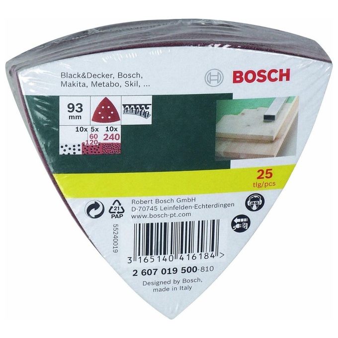 Bosch 2 607 019 500 accessorio per levigatrici 25 pz
