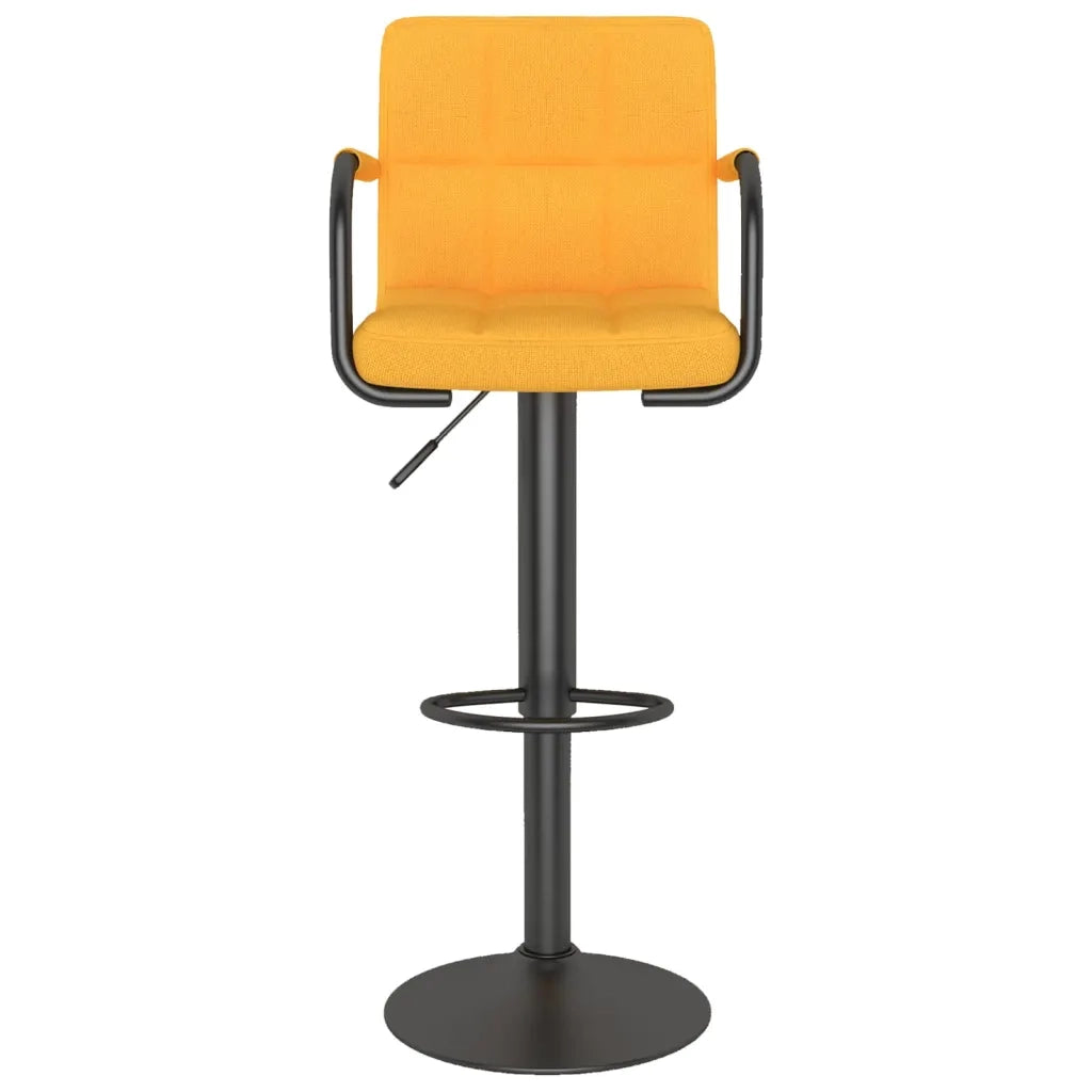 Sgabelli da Bar 2 pz Giallo Senape in Tessuto 334642