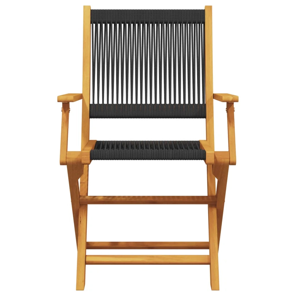Set da Bistrot 3pz Nero in Polipropilene e Legno Massello 3281793