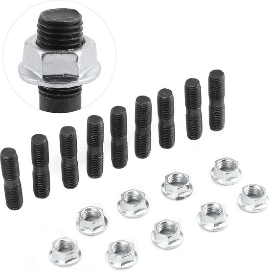 Bulloni in acciaio inossidabile 9 pezzi M10 x 125 + viti a turboscatola impermeabili accessori per veicoli a motore - compatibili con Mitsubishi.