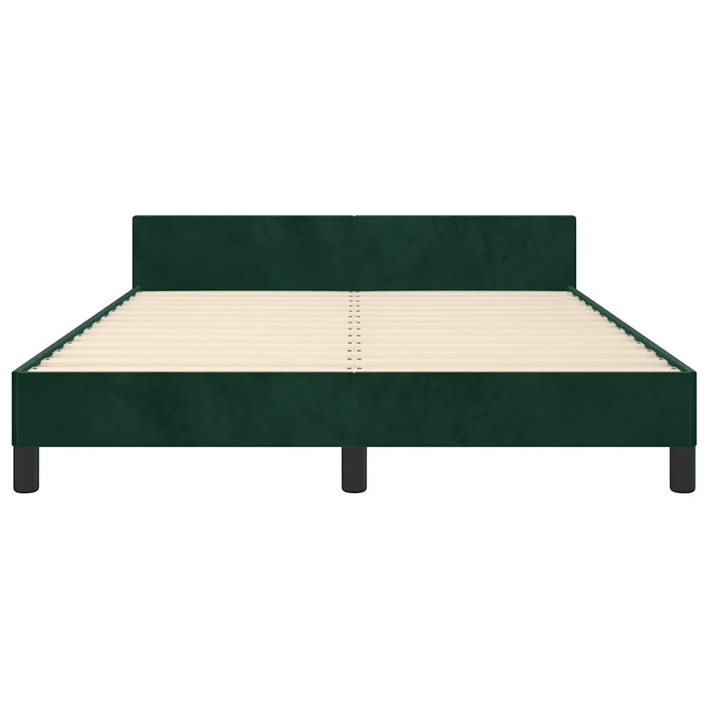 Letto matrimoniale | Letto per adulti | Giroletto senza Materasso Verde Scuro 140x190 cm in Velluto