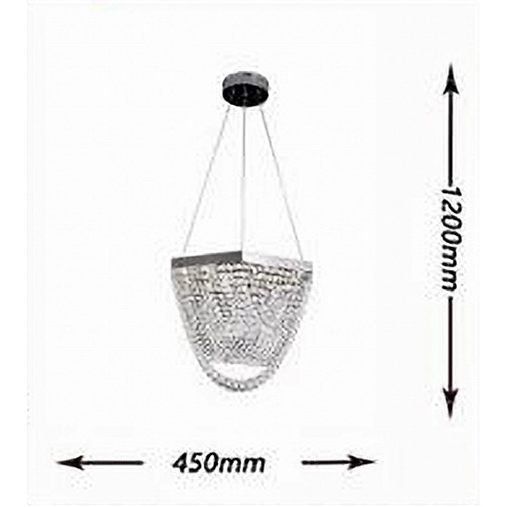 Trade Shop - Lampadario A Sospensione Led 35 W Design Moderno Cristalli Luce Fredda 6500k B74 -