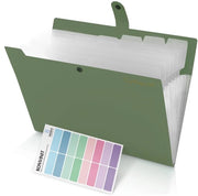 Documentenmap A4 Uitbreidbaar con 8 Vestiari, Organizzatore di Documenti con Etichette Colorate, Sistema di Cartelloni con 8 Comparti, Grande Capacità