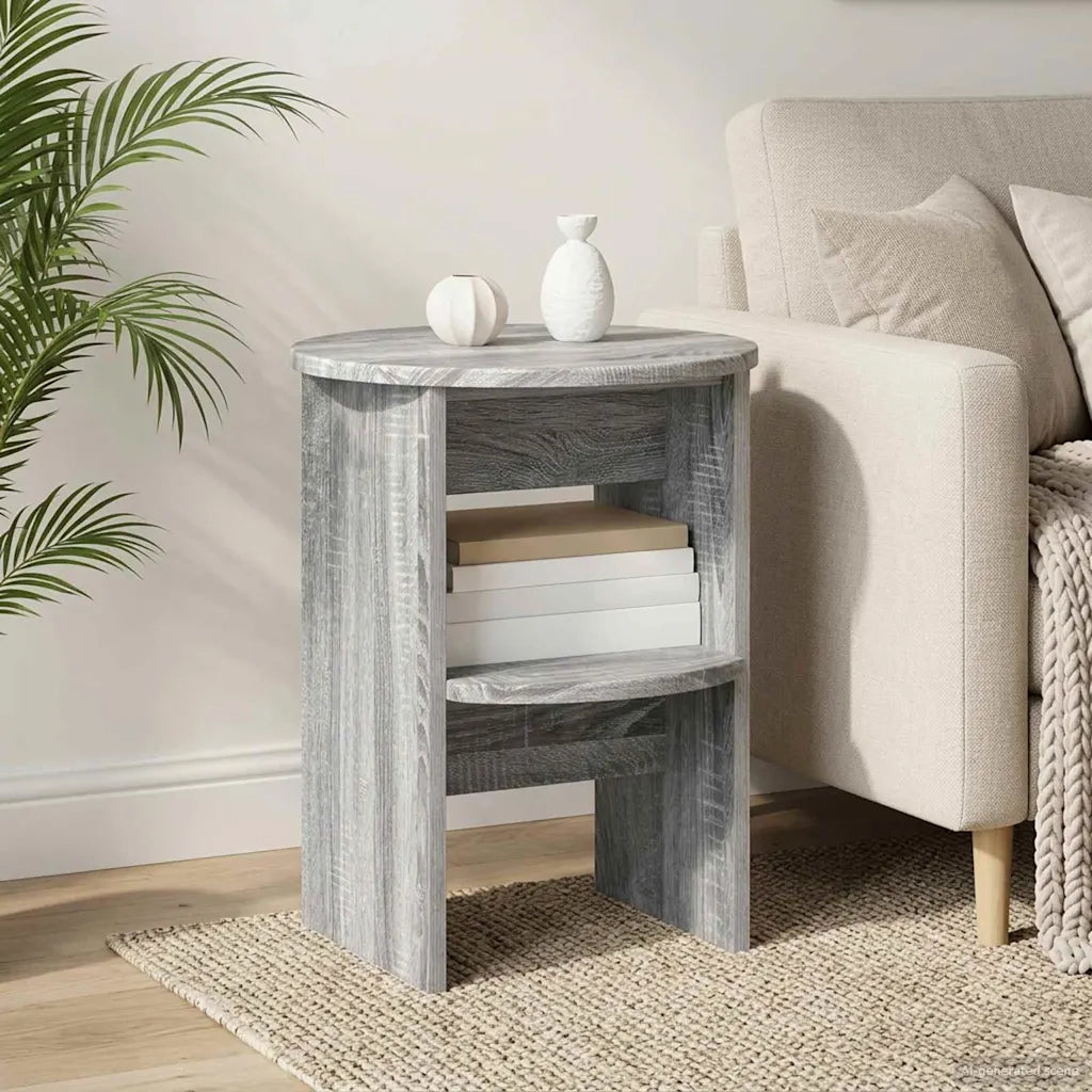Mobile laterale 2 pcs Sonoma grigia Ø40 x 50 cm 899829