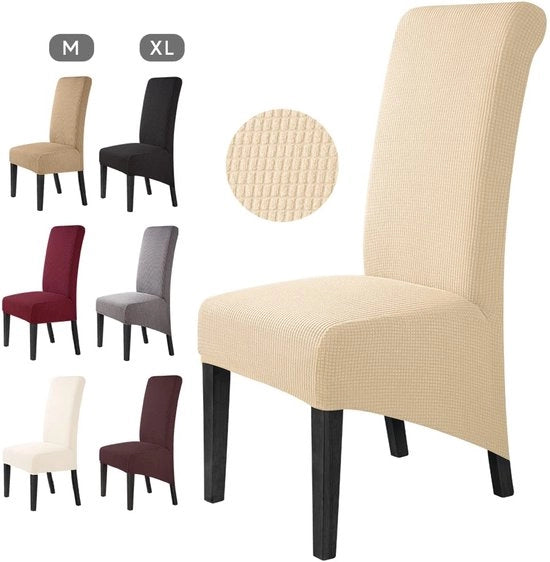 Hoesi per poltrone 4 pezzi Hoesi eleganti per poltrone Hoesi estensibili per poltrone Hoesi elastici con spandex XL per poltrone Hoesi universali estensibili Hoesi rimovibili e lavabili per hotel, poltrone da sala da pranzo grandi (4 pezzi, beige)-XL