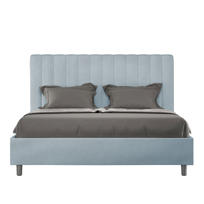 Letto Matrimoniale 160x190 cm con Rete Agueda Azzurro