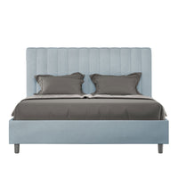 Letto Matrimoniale Francese 140x210 cm con Rete Agueda Azzurro