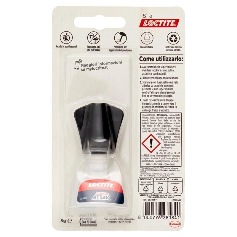 SUPER ATTAK LOCTITE EASY BRUSH 5 GR FACILE DA APPLICARE