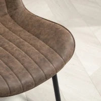 Set di 2 Sedie da Pranzo Imbottite, Design Moderno, Marrone