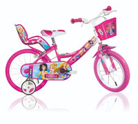 SCH PRINCESS 14", bicicletta per bambini, adatta ad etÃ  tra i 4 e i 6 anni, per altezza tra 100 e 120 cm, con cestino