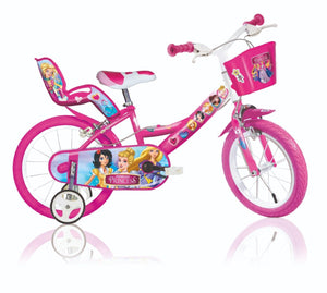 SCH PRINCESS 14", bicicletta per bambini, adatta ad etÃ  tra i 4 e i 6 anni, per altezza tra 100 e 120 cm, con cestino