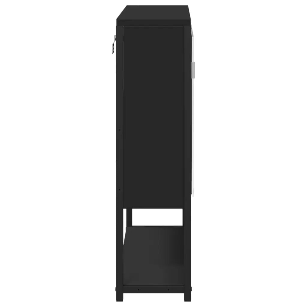 Mobile da Bagno con Specchio Nero 60x16x60 cm Legno Multistrato 842421