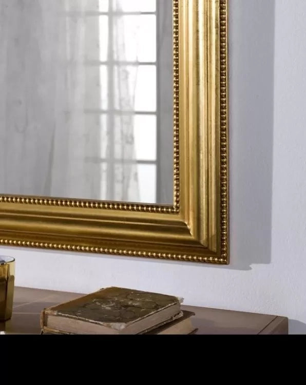 Mobili2g - specchiera in foglia oro rettangolare misure: l.  100 x h. 146 x p. 4