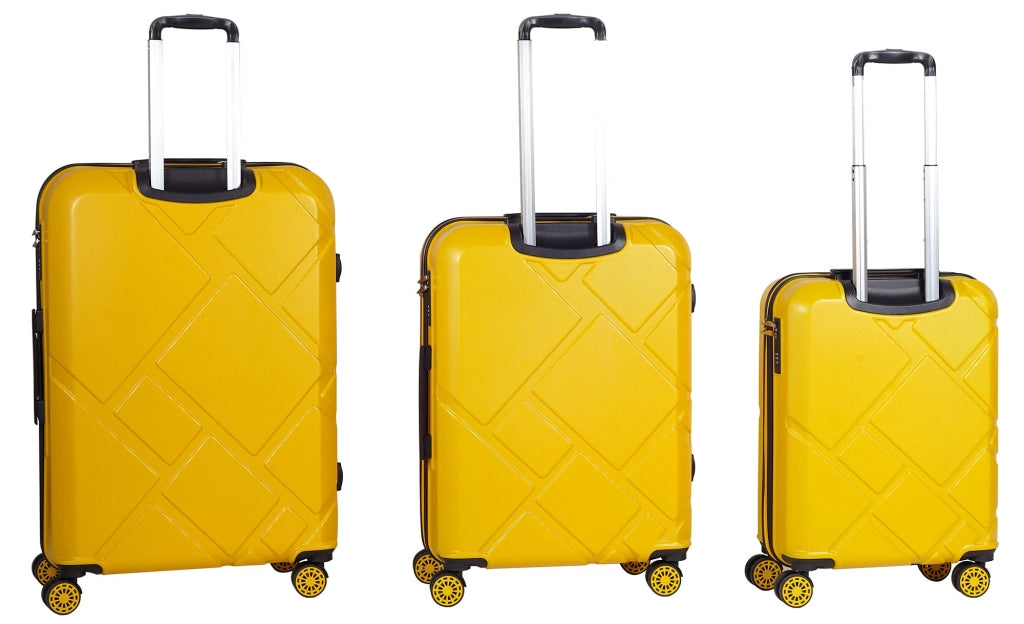 Set 3 Valigie Trolley Rigide in ABS 4 Ruote TSA Ravizzoni Mango Giallo