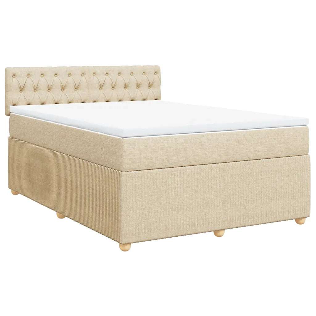 Giroletto a Molle con Materasso Crema 140x200 cm in Tessuto 3287491