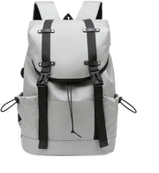 Borsa da viaggio per studenti in tessuto di stoffa, colore grigio, con tasca per computer