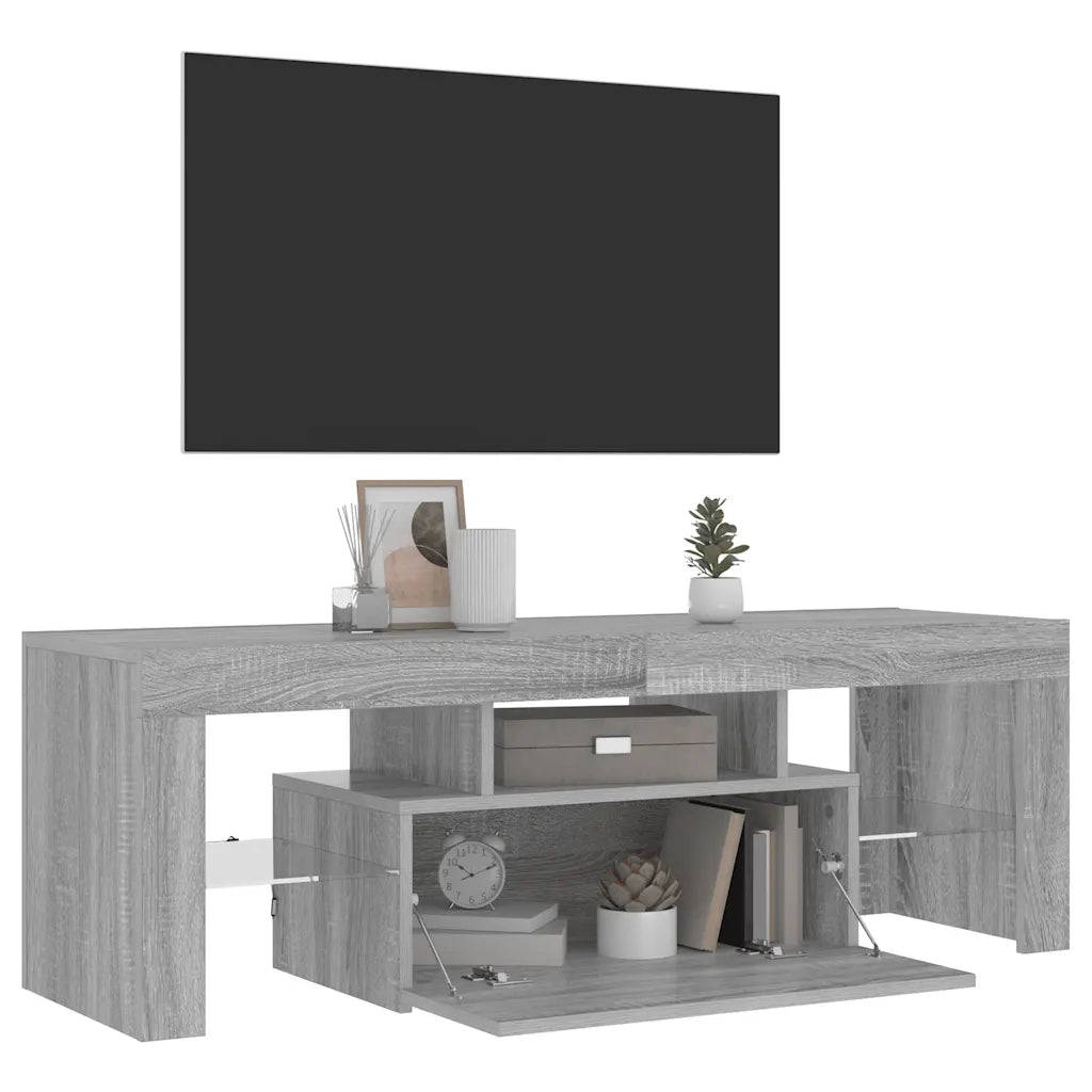 Mobile Porta TV con Luci LED Grigio Sonoma 120x35x40 cm cod mxl 13322