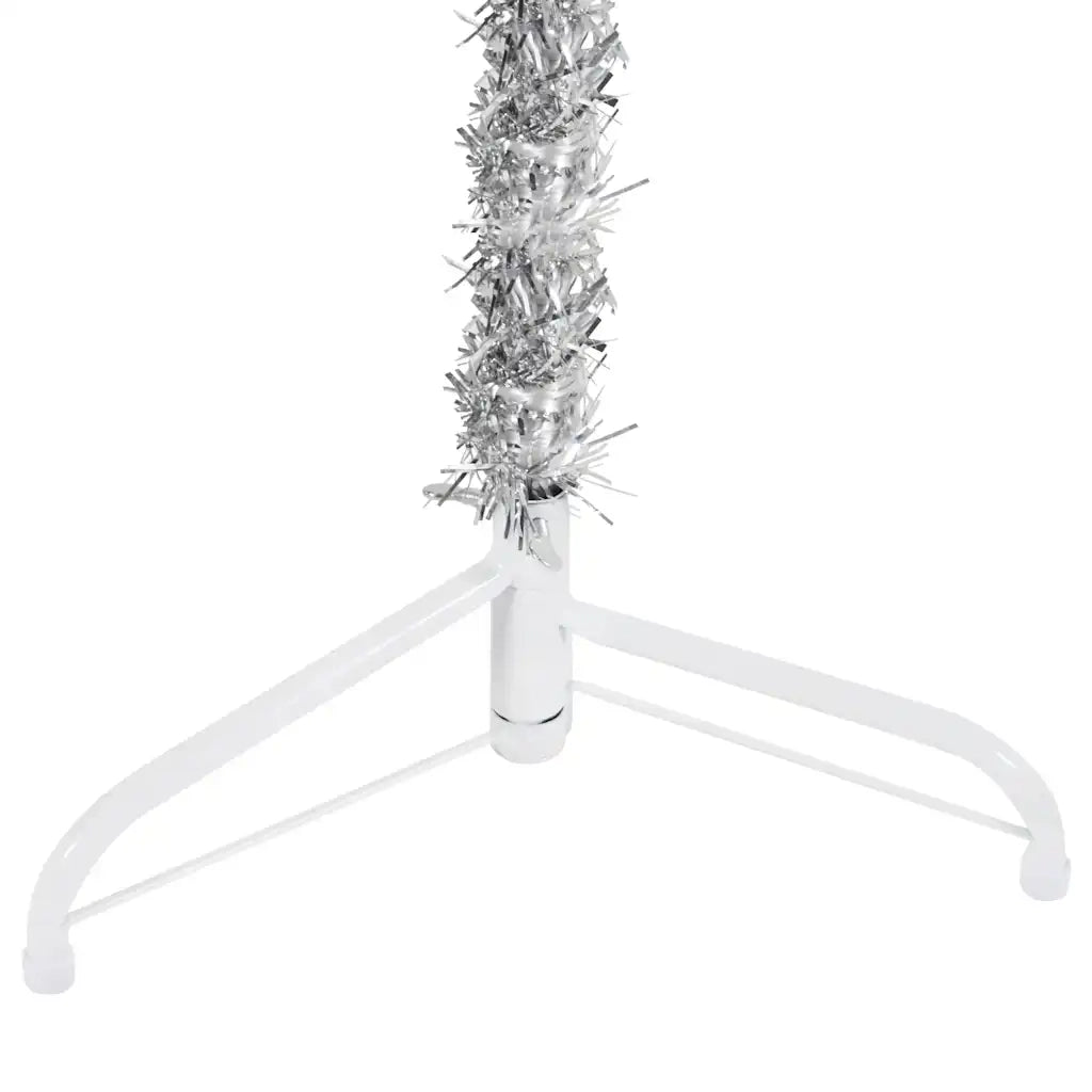 Albero Natale Artificiale Sottile a MetÃ  Supporto Argento 240cm